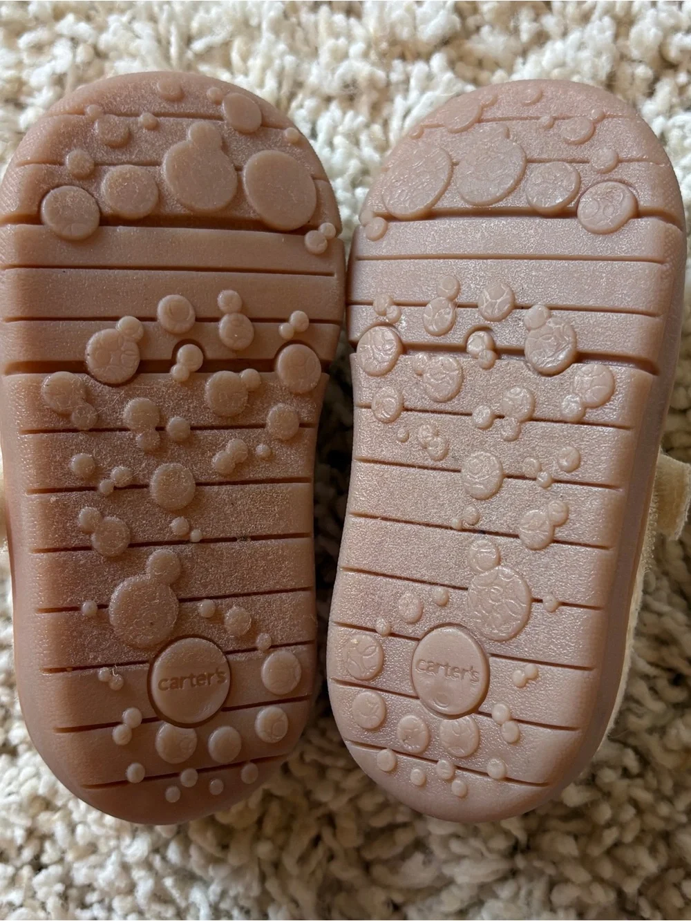 Carter’s Toddler Girls Floral Mary Jane Shoes Cream Embroidered Size 5